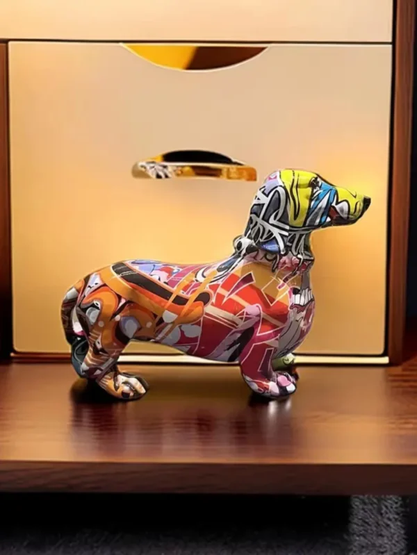 Escultura de Bulldog Francês Colorida