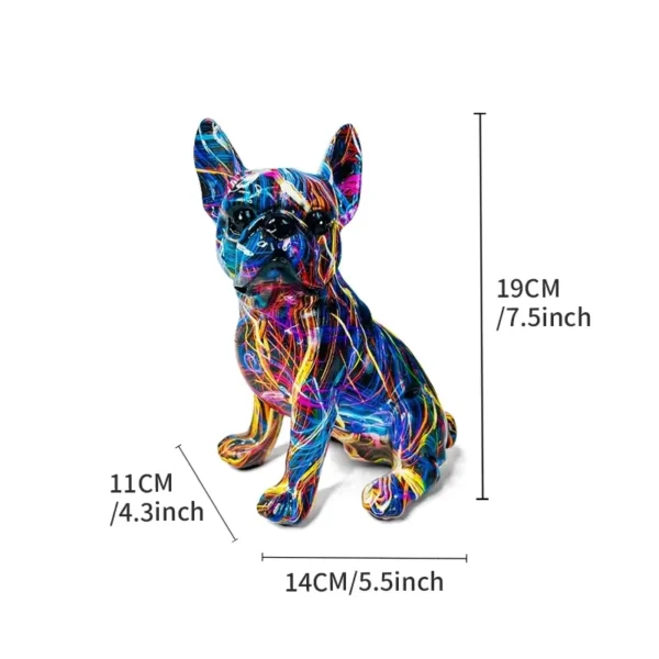 Escultura de Bulldog Francês Colorida