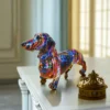 Escultura de Bulldog Francês Colorida