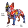 Escultura de Bulldog Francês Colorida