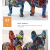 Escultura de Bulldog Francês Colorida