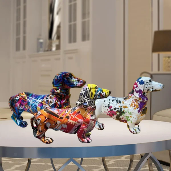 Escultura de Bulldog Francês Colorida