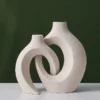 Conjunto de 2 Vasos Cerâmicos Vazados em Estilo Nórdico Moderno