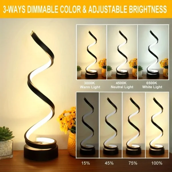 Candeeiro de Mesa LED Espiral