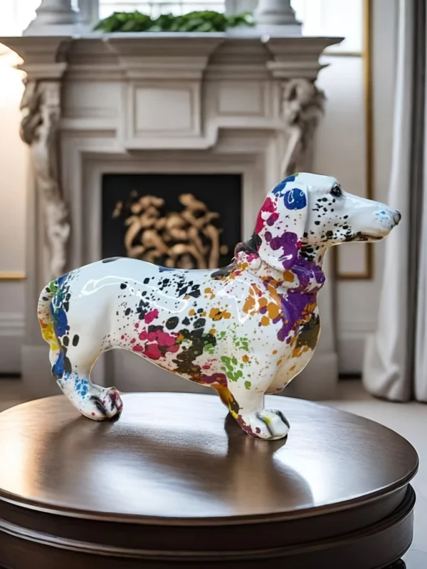 Escultura de Bulldog Francês Colorida
