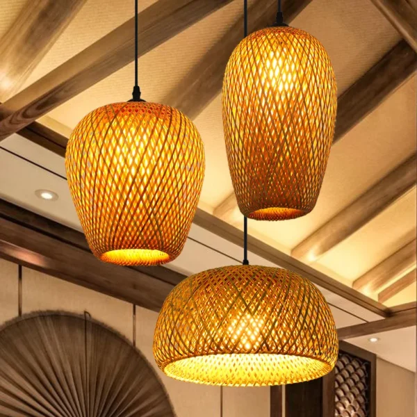 Candeeiro de Teto em Bambu e Vime — Elegância Natural para a Sua Casa