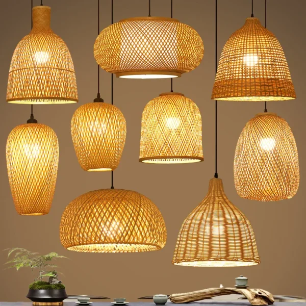 Candeeiro de Teto em Bambu e Vime — Elegância Natural para a Sua Casa