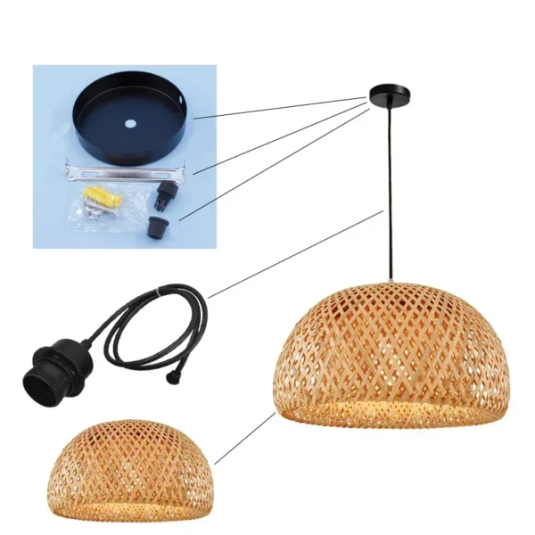 Candeeiro de Teto em Bambu e Vime — Elegância Natural para a Sua Casa