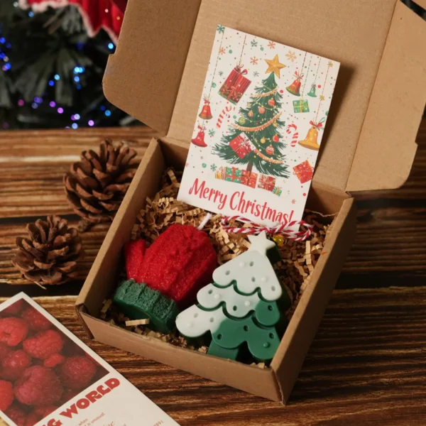 Conjunto de Velas de Natal e Boneco de Gengibre